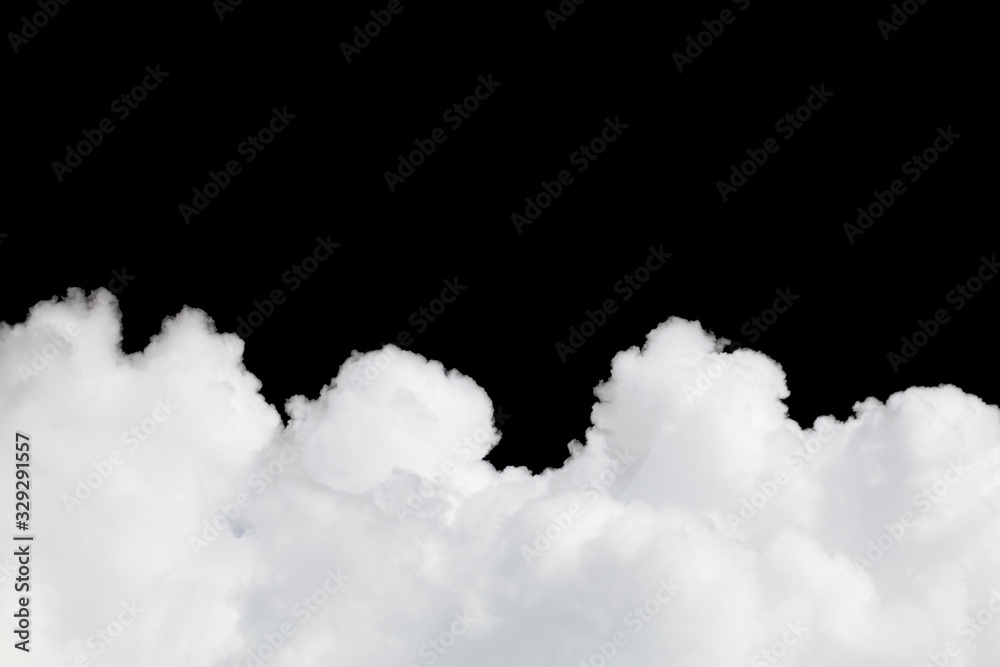 Wall mural clouds isolated on black background. save with clipping path.