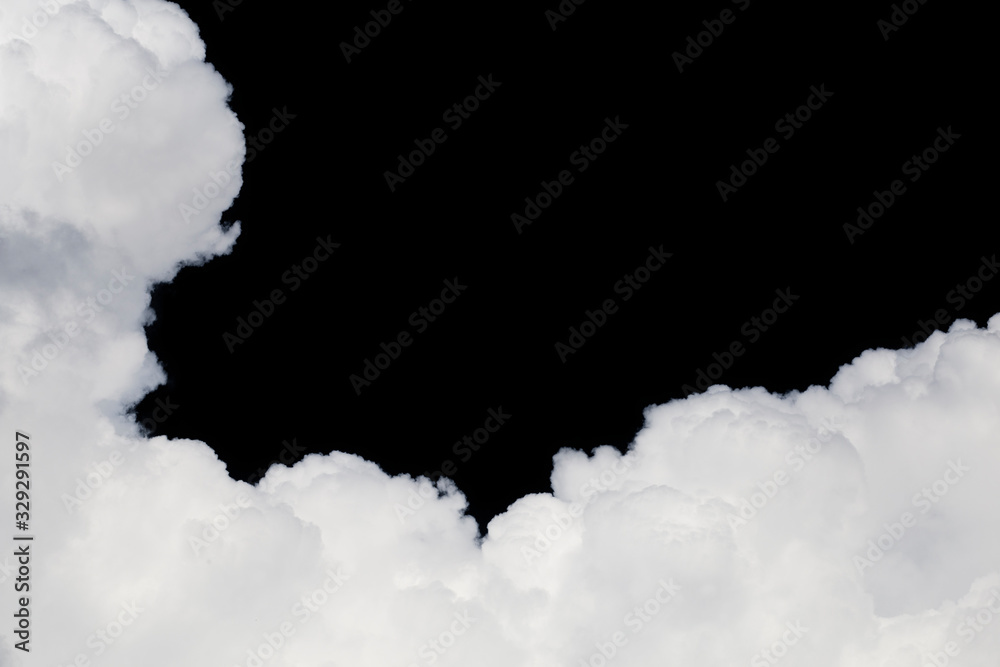 Wall mural clouds isolated on black background. save with clipping path.