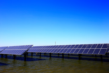 Solar panels on the water