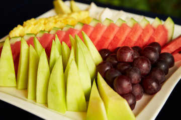 Assorted fruits at buffet party 