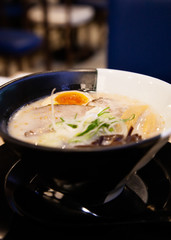 Delicious Japanese tonkatsu ramen in bowl