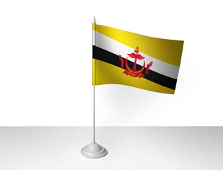 World desk flag waving 3D rendering isolated white background 