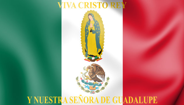3D Mexico Flag Cristeros. 3D Illustration.