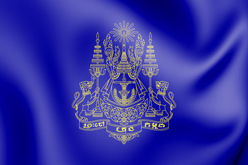 3D Royal Standard of the King of Cambodia. 3D Illustration. - 329294969