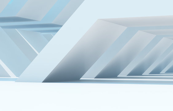 Abstract Light Blue Interior Background. Parametric 3d