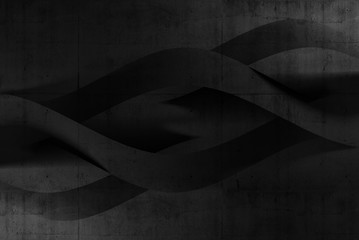 Abstract minimal black background, parametric 3d art