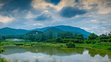 Fototapeta na wymiar Thailand Hua Hin Chinese Temple Panorama