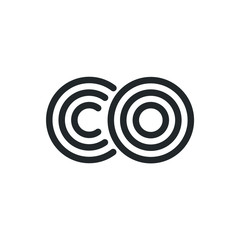 Letter C O Logo Lettermark CO Monogram - Typeface Type Emblem Character Trademark