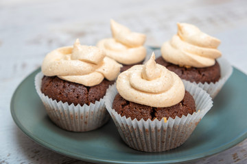 Cupcakes with peanut butter toppings