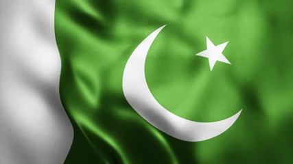  Loop animation of Photo Realistic fabric waving flag of Pakistan Ultra HD 4K Pakistani National Flag