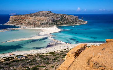 Balos Lagoon. Coast of Crete island in Greece.