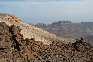 On slopes of Volcano Teide on Tenerife island, Canary islands, Spain