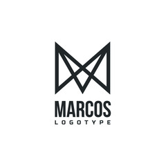 Fototapeta premium Letter M Logo Lettermark Monogram - Typeface Type Emblem Character Trademark