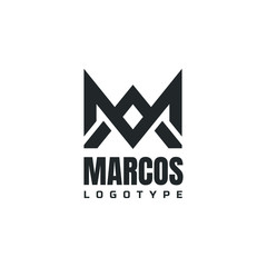 Fototapeta premium Letter M Logo Lettermark Monogram - Typeface Type Emblem Character Trademark