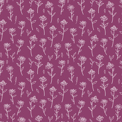 Cute hand drawn floral seamless pattern, coneflower doodles background, great for textiles, banners, wallpapers, wrapping - vector design