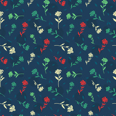 Obraz premium Cute hand drawn floral seamless pattern, coneflower doodles background, great for textiles, banners, wallpapers, wrapping - vector design