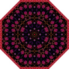 Beautiful umbrella template with floral ornament. Octagonal pattern with pretty bellflowers.