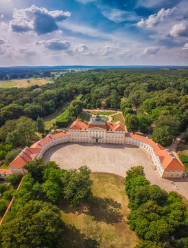 Pałac i park w Rogalinie z lotu ptaka