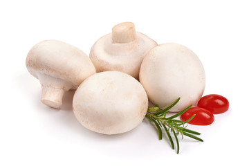Champignon mushrooms, isolated on white background