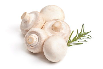 Fresh Champignon mushrooms, isolated on white background