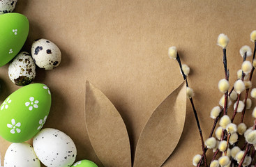 background with easter eggs and copy space