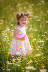 little girl having fun outdoors.