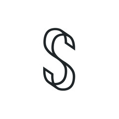 Obraz premium S Letter Logo Monogram Design Element Typeface Type Vintage Sign Emblem Typeset Combination Luxury Character Handmade Trademark Script Alphabet Elegant Decoration