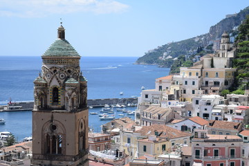 Obraz premium Amalfi beautiful sea view in the coast Italy Europe 