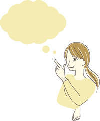 閃いたシニア女性のイラスト