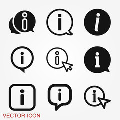 Information icon, vector symbol used for assistance and tourism