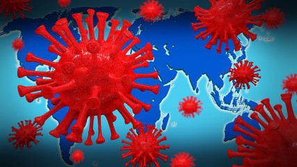 Fototapeta na wymiar 3d illustration viral rendering Virus abstract background