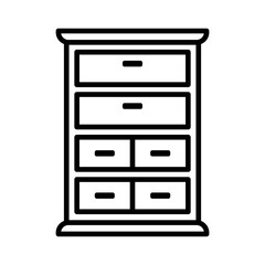 Wooden cabinet icon vector