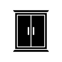 Wooden cabinet icon vector