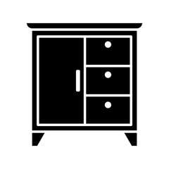 Wooden cabinet icon vector