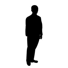 vector, isolated, black silhouette man, guy stands