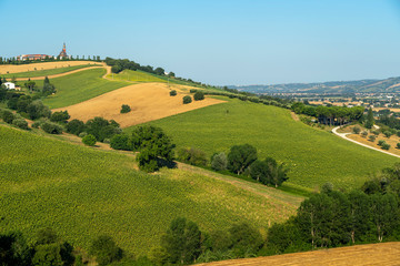 Fototapeta na wymiar Rural landscape near Macerata, Marches, Italy