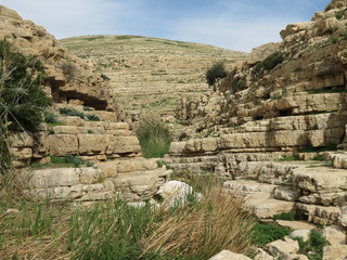Fototapeta na wymiar Landschaft im Wadi Qelt 