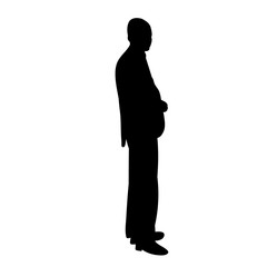 black silhouette of a man standing