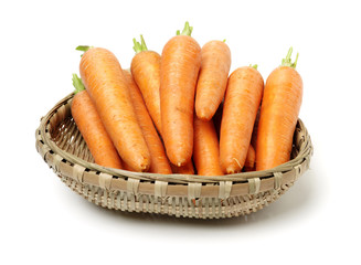 Fresh carrot on a white background