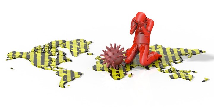 Pianeta Terra colpito da virus