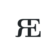 R E Letter Logo Lettermark RE Monogram - Typeface Type Emblem Character Trademark