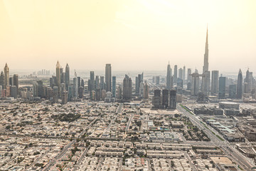 Fototapeta na wymiar aerial view of Dubai Downtown skyline 