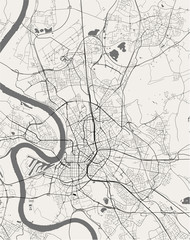 map of the city of Dusseldorf, Germany