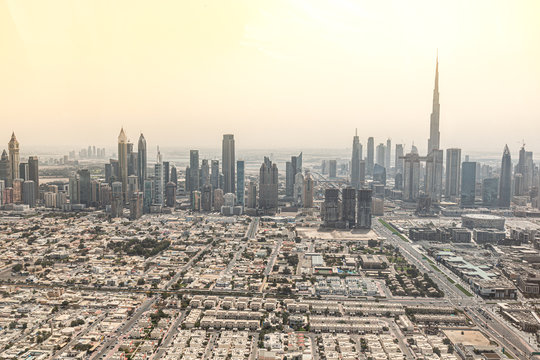 Aerial View Of Dubai Downtown Skyline 