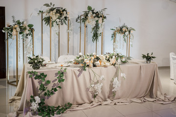 wedding table in a restaurant