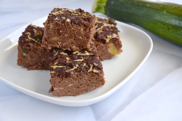 Homemade gluten free zucchini chocolate brownies