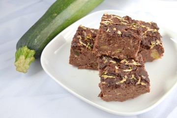 Homemade gluten free zucchini chocolate brownies