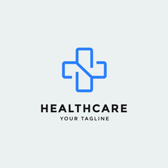 Obraz premium Abstract line medical health logo icon design template