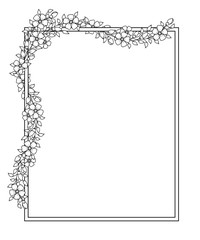 Frame in eastern tradition. Stylized with henna tattoos decorative pattern for decorating covers for book, notebook, casket, magazine, postcard and folder. Flower in mehndi style.