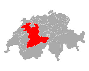 Karte von Bern in Schweiz